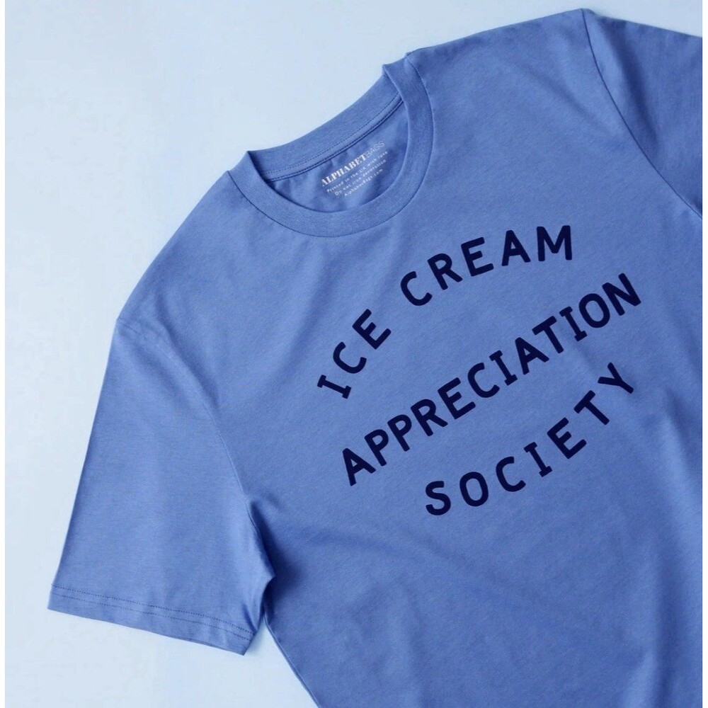 ALPHABETBAGS Kids 7-8Y Ice Cream Appreciation Society Unisex Tee ORGANIC COTTON